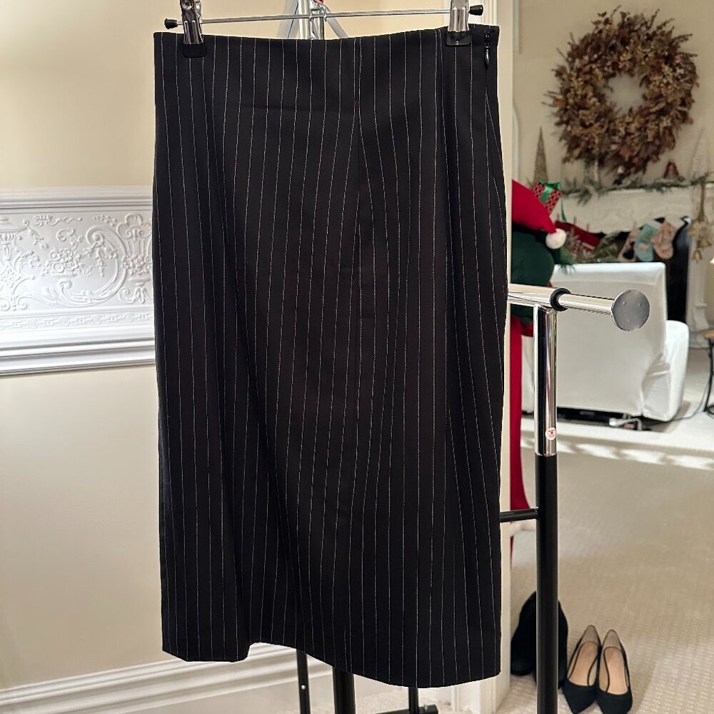 Polo Ralph Lauren Black White Pinstripe Skirt